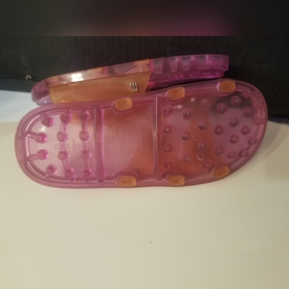 Mini Melissa Jelly buckle slides sandals girls 4 pink orange - Picture 4 of 11